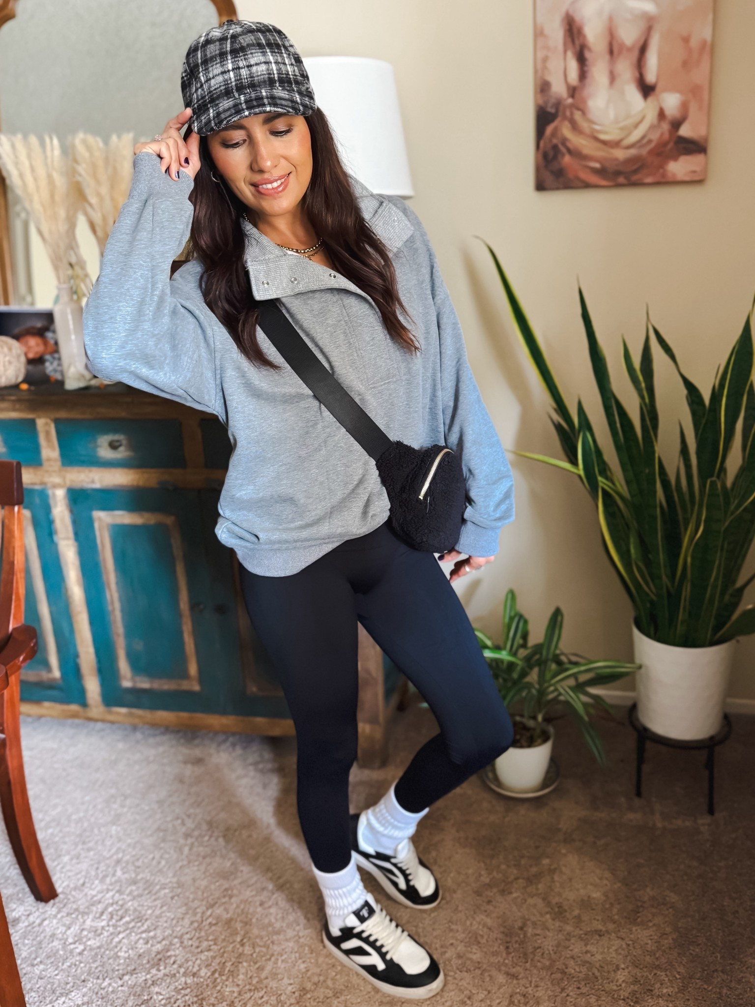 Cozy girl season in full effect 🍂 Wearing my favorite oversized sweatshirt Henley pullover — soft, comfy, and perfect for any casual look! I paired it with leggings, slouch socks, sneakers, belt bag, a hat, and sunnies for that effortless on-the-go vibe. Whether you’re running errands or grabbing coffee, this pullover keeps you cozy and chic all day. 🤍 #FallStyleFinds
Top size S
Bottom size XS
Shoe size 8

oversized sweatshirt, henley pullover, cozy outfit, fall outfit, casual style, athleisure look, leggings outfit, comfy chic, everyday style, neutral outfit, fall fashion, loungewear style, cozy layers, capsule wardrobe, weekend outfit

#LTKTravel #LTKGiftGuide #LTKActive