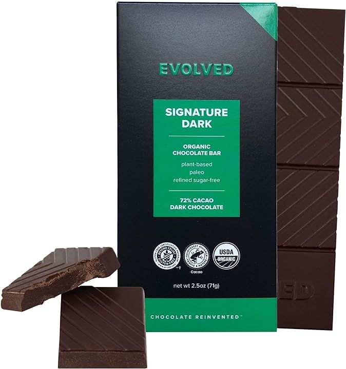 EVOLVED Chocolate Signature Dark Chocolate Bars, 2.5-oz. (Count of 8) | Amazon (US)
