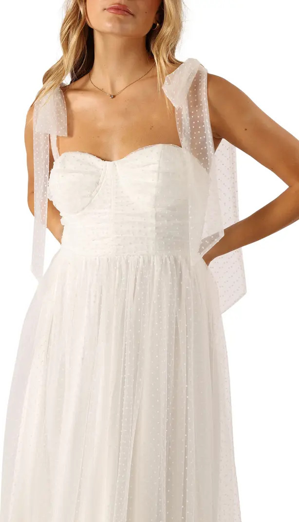 Floret Bow Strap Sweetheart Neck Maxi Dress | Nordstrom