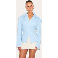 Petite Sky Blue Fitted Blazer | PrettyLittleThing US