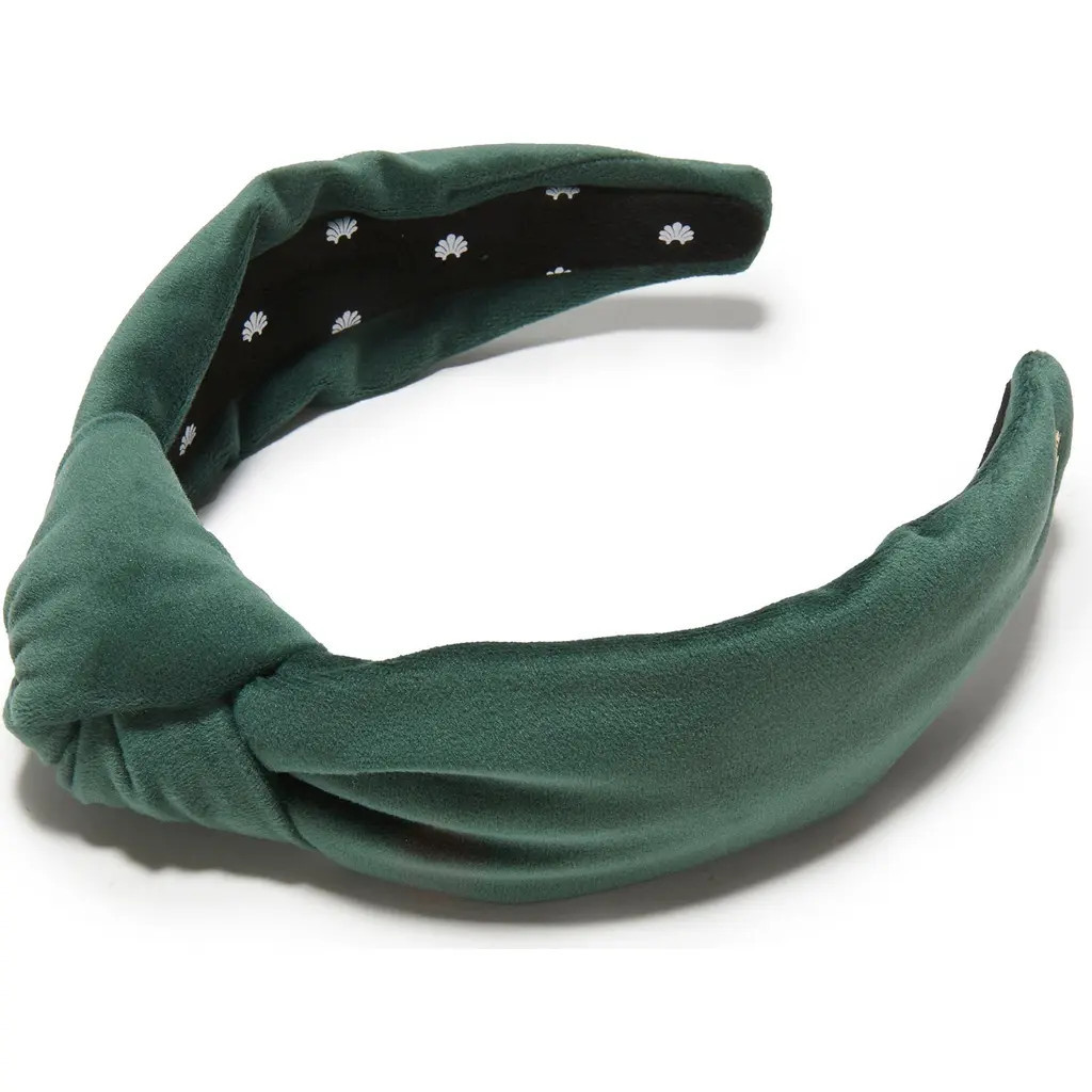 Lele Sadoughi Forest Green Velvet Knotted Headband in Forest Green 300 at Nordstrom | Nordstrom