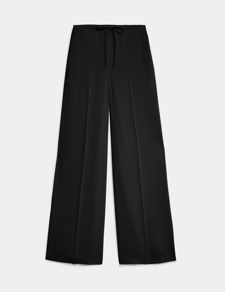 Crepe Elasticated Waist Wide Leg Trousers | Marks & Spencer (UK)