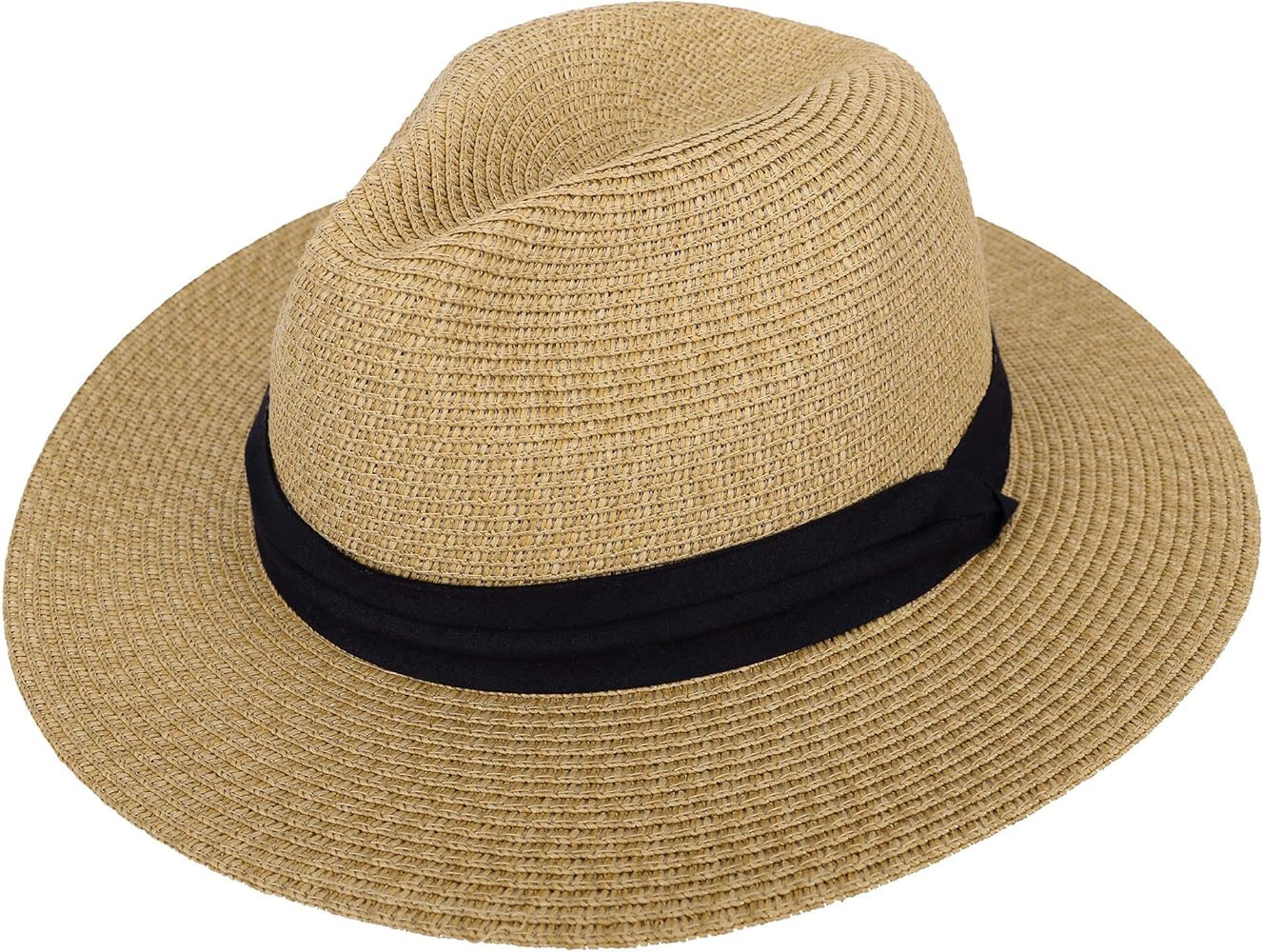 Simplicity Mens Women's Wide Brim Straw Panama Sun Hat | Amazon (US)