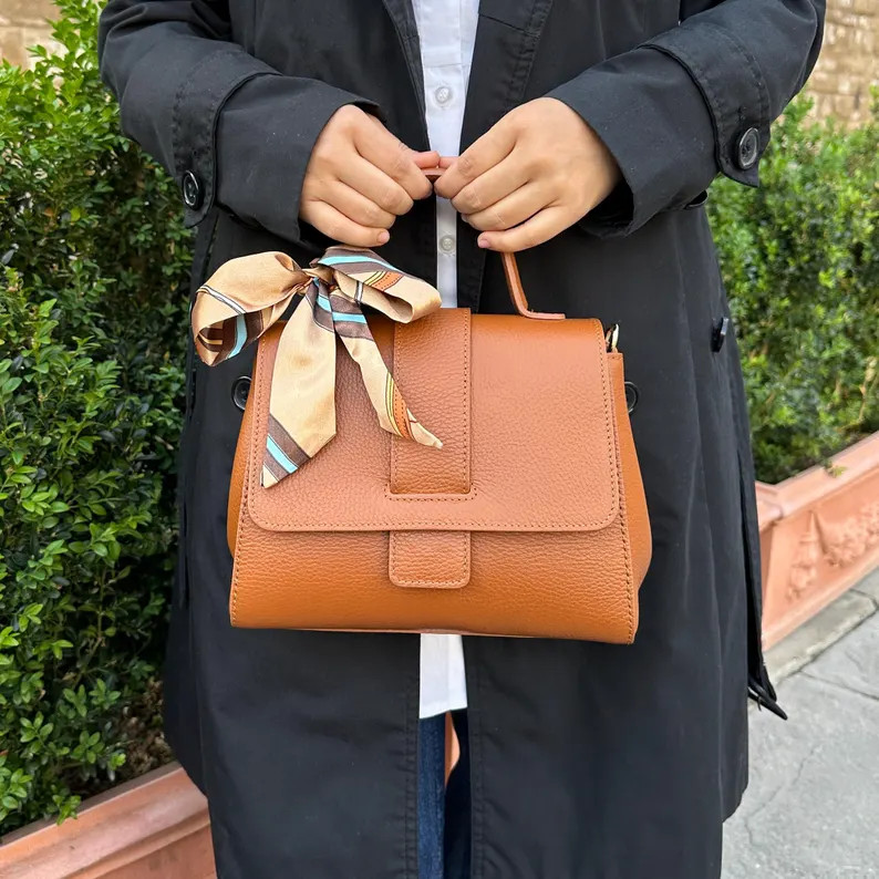 Italian Leather Handbag: Elegant Crossbody Bag, Made in Florence | Etsy (US)