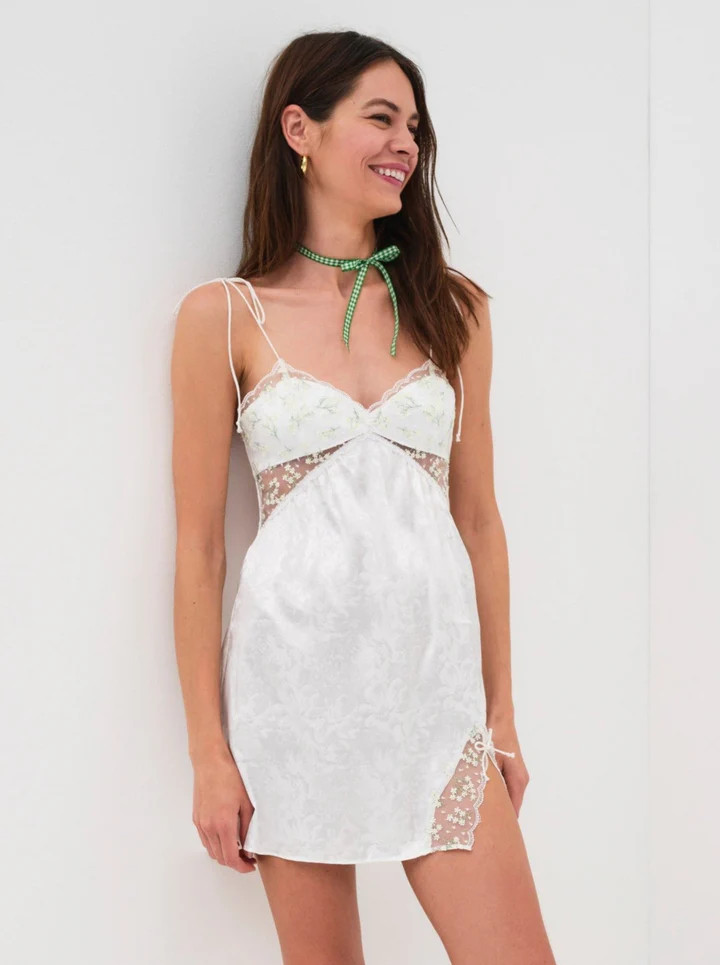 Baby's Breath Slip Dress — White | For Love & Lemons