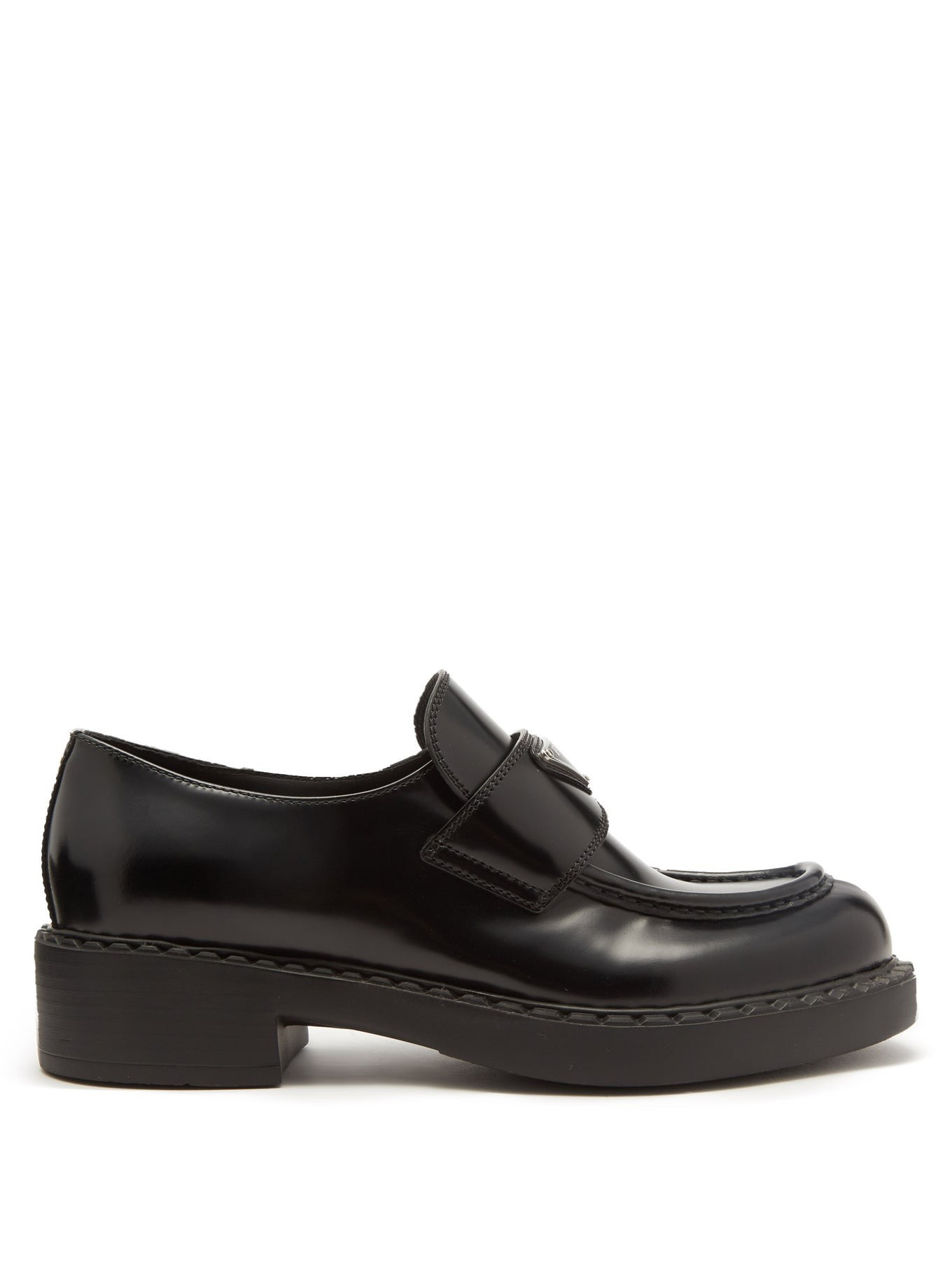 Logo-plaque patent-leather loafers | Prada | Matches (UK)