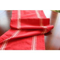 Scandinavian Red Striped Table Runner 100% Cotton, Farmhouse Decor | Etsy (US)