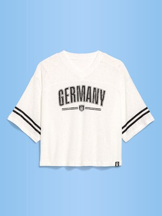 FIFA World Cup 26™ Germany Boxy Lace V-Neck T-Shirt for Women | Old Navy (US)