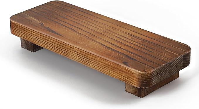 Liswit Farmhouse Wood Tray Rustic Wooden Pedestal Decorative Wood Riser for Farmhouse Kitchen Cou... | Amazon (US)