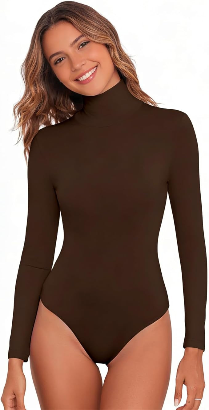 My Sky Women's Turtleneck Jumpsuit Romper Long Sleeve Bodysuit Shirts Going Out Tops Novelty Cost... | Amazon (US)