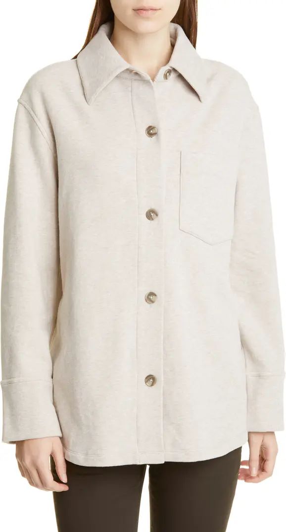 Vince Oversize Cotton Blend Knit Shirt Jacket | Nordstrom | Nordstrom