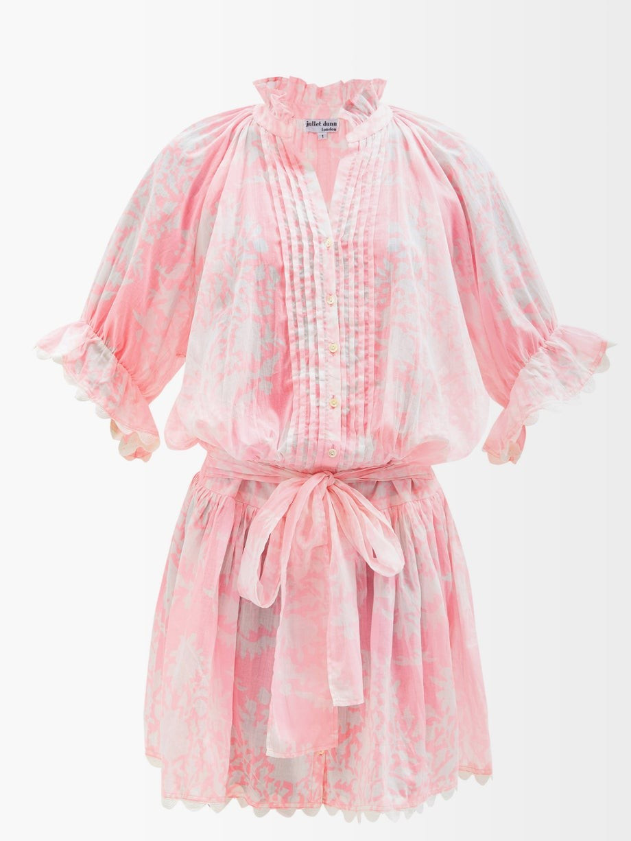 Scalloped floral-print cotton-voile dress | Juliet Dunn | Matches (US)