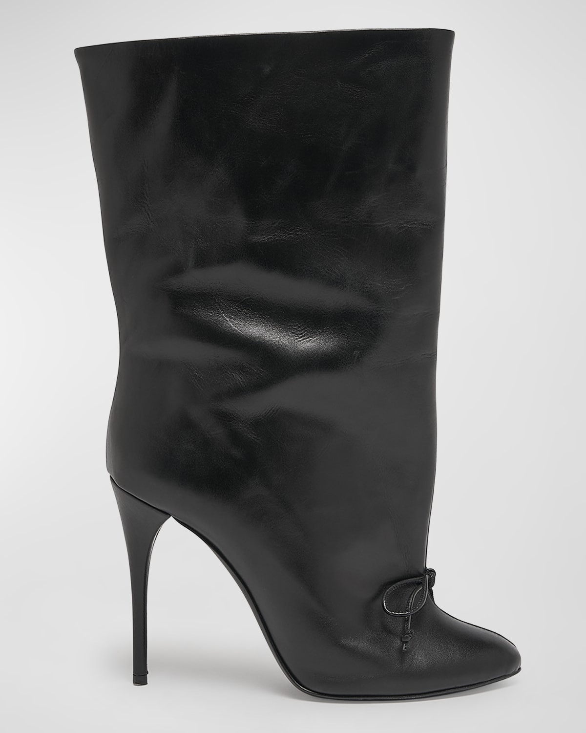 Calfskin Bow Stiletto Ankle Booties | Neiman Marcus