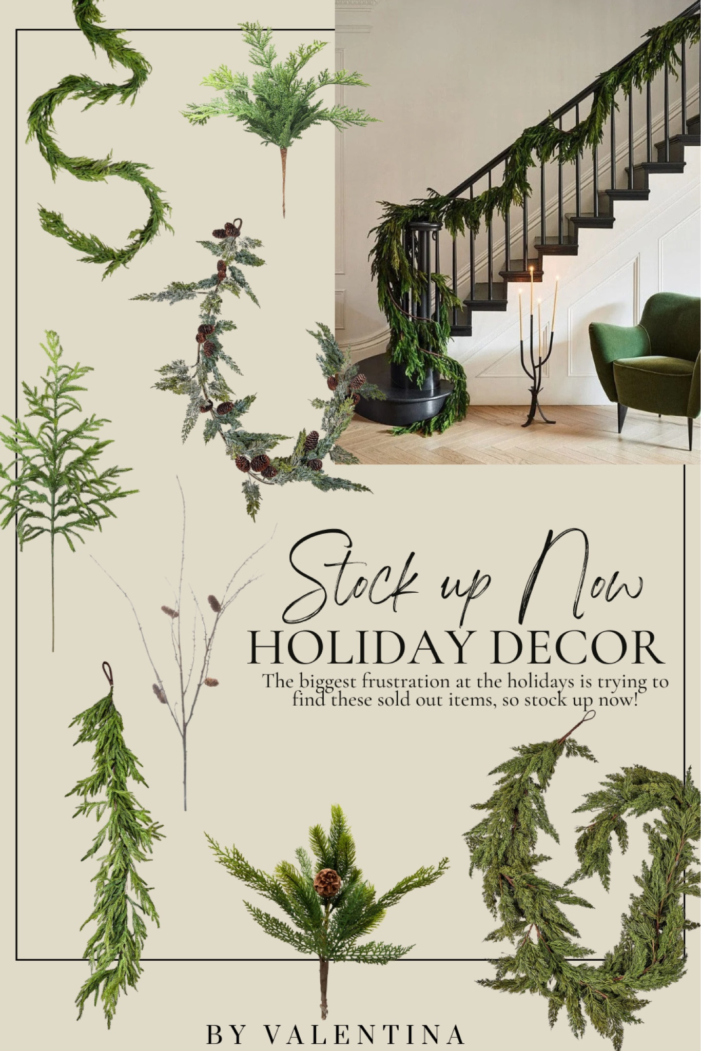 Stock up now on garland and picks for Christmas!

House of Valentina, Christmas decor

#LTKSeasonal #LTKHome #LTKStyleTip