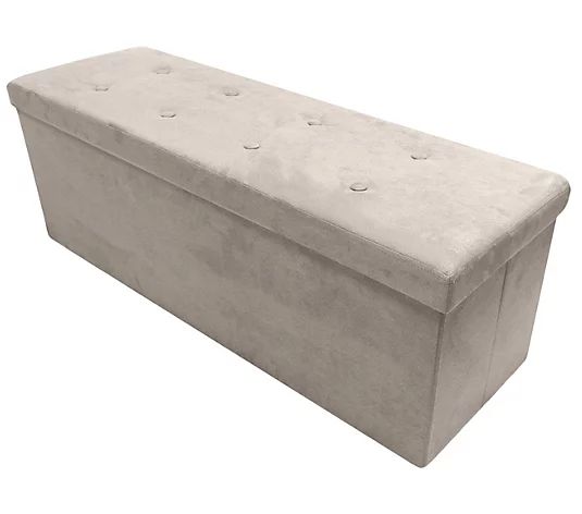 Sorbus Storage Bench Chest Ottoman w/Cover - Faux Suede Large - QVC.com | QVC