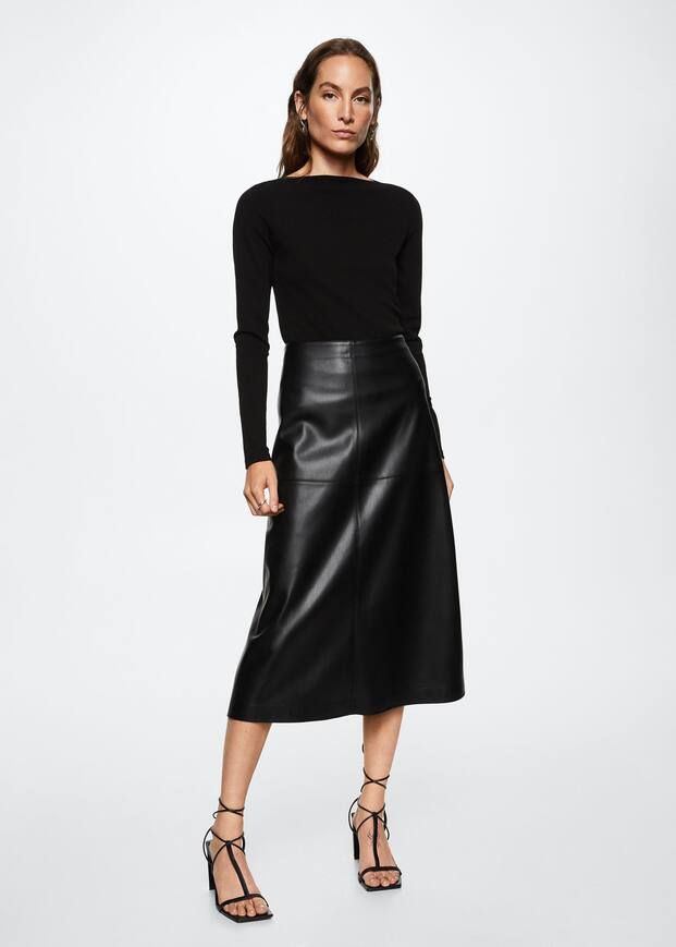 Faux-leather skirt -  Women | Mango USA | MANGO (US)