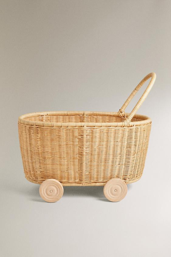 CHILDREN'S RATTAN CART WITH WHEELS | Zara US