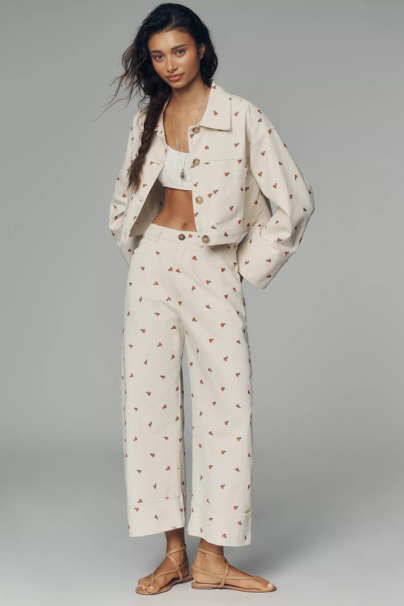 Kayden Embroidered Carpenter Barrel Pants by Pilcro | Anthropologie (US)