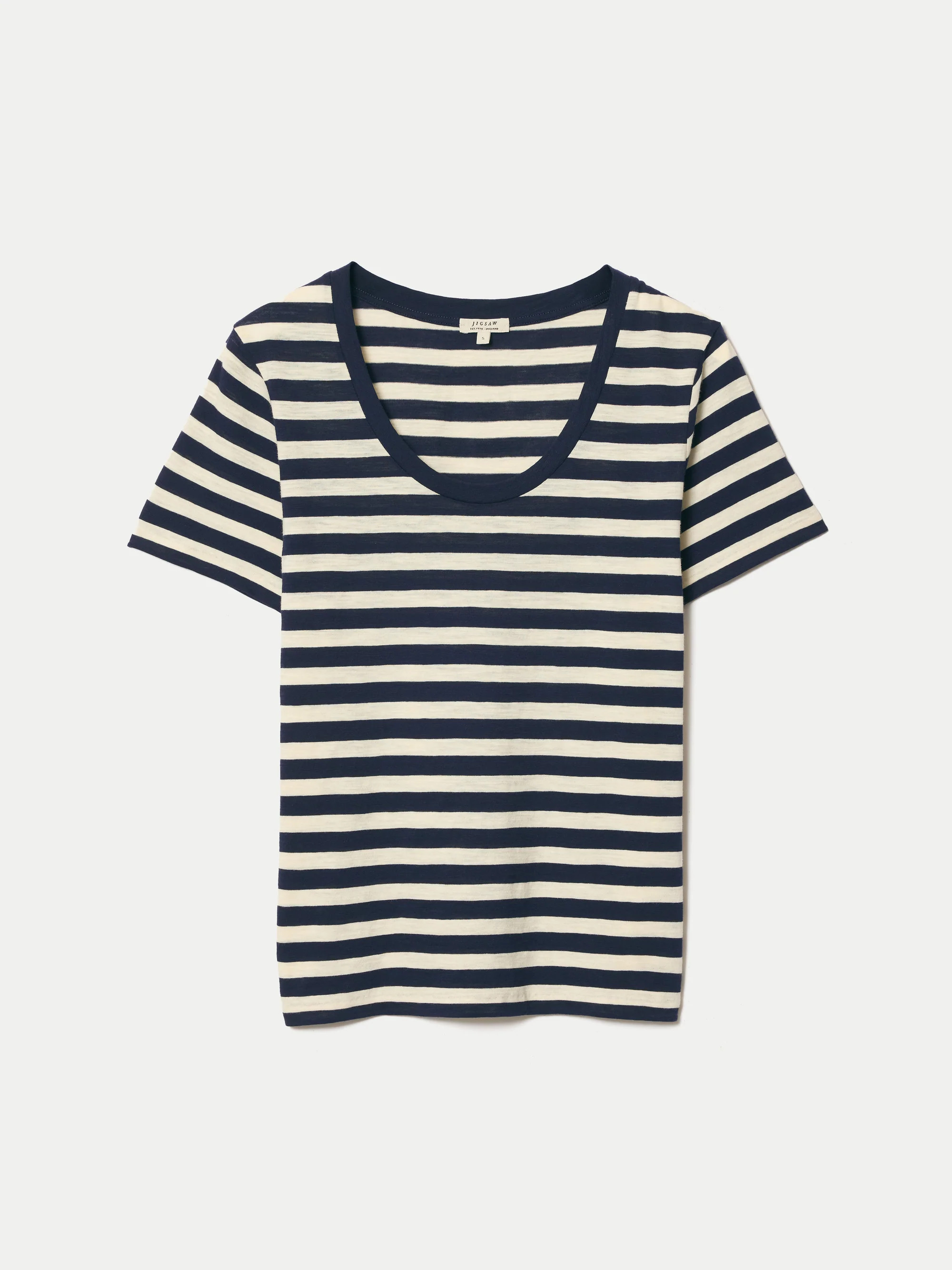 Cotton Slub Stripe Baby T-shirt | Navy | Jigsaw (UK)