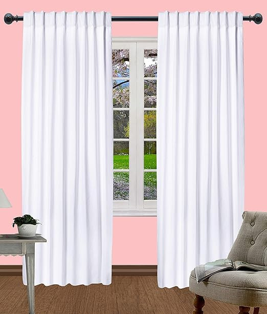 Living Room Curtains,Cotton Curtain Panel, Bedroom Window Curtains, Reverse Window Panels, Cotton... | Amazon (US)