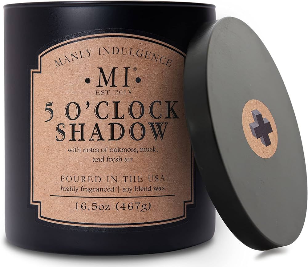 Manly Indulgence 5 O'Clock Shadow Scented Candle for Men 16.5 oz | 2 Wick & 2X Intense Fragrance ... | Amazon (US)