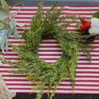 Small Christmas Wreath, Candle Wreath Holder, Winter Table Decor, Mini Cedar Cabinet Wreaths, Farmho | Etsy (US)