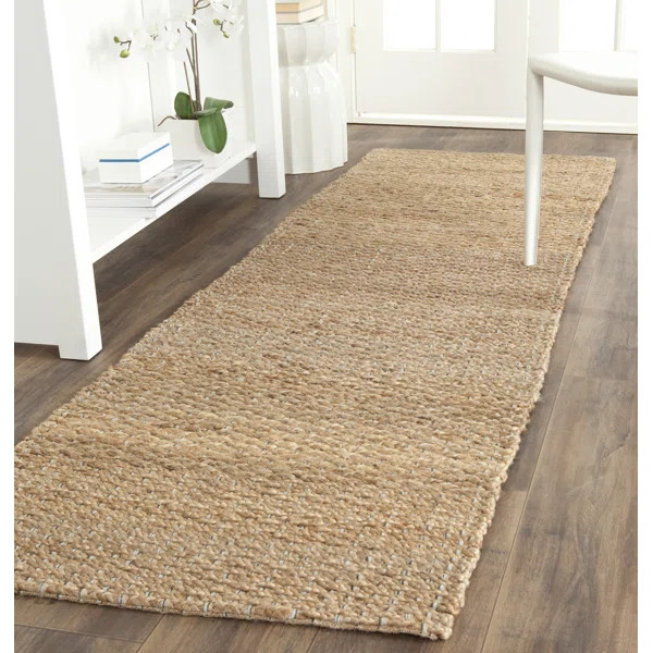 Natural Fiber Handwoven Jute Beige Area Rug | Wayfair North America