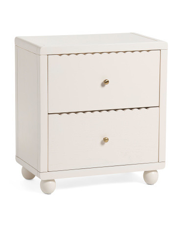 24x14x26 2 Drawer Scallop Detail Side Table | TJ Maxx