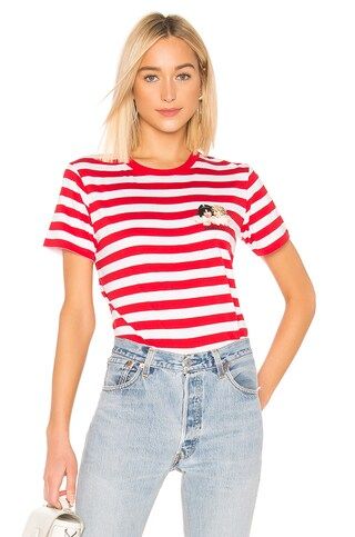 Iconic Stripes Tee with Angels in Red & White | Revolve Clothing (Global)