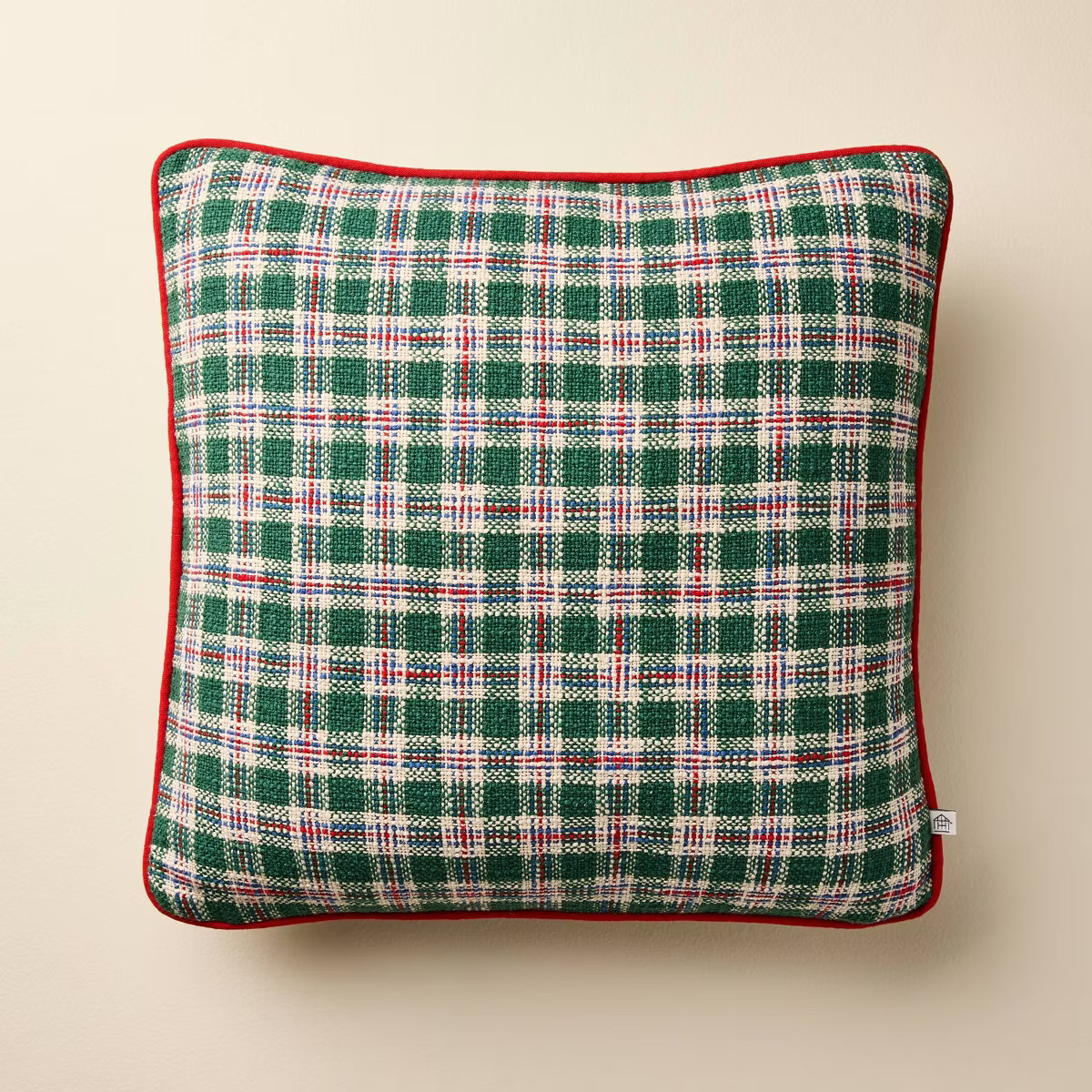 18"x18" Plaid Square Toss Pillow Vintage Green - Hearth & Hand™ with Magnolia | Target