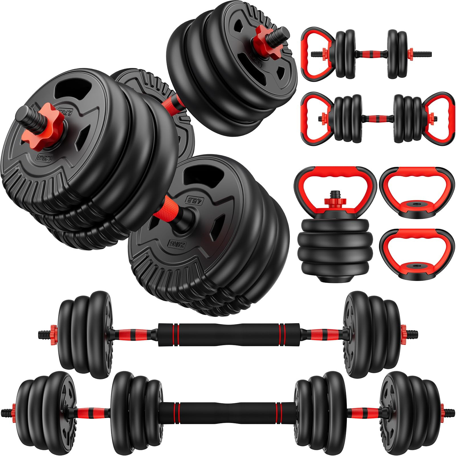 Amazon.com : Adjustable Dumbbell Set, 45lbs Free Weight Set with Connector, 5-in-1 Dumbbell Set f... | Amazon (US)