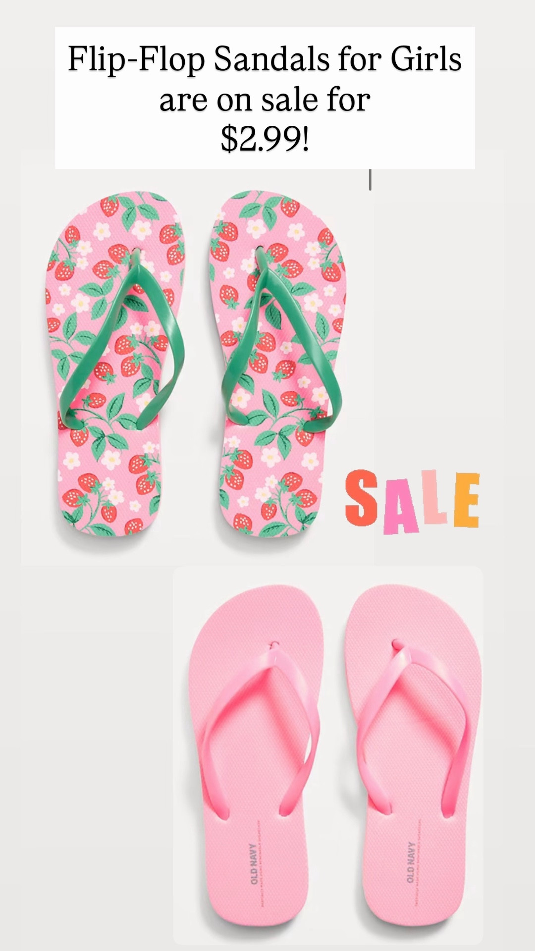 Flip flops for girls are $2.99!

#LTKSaleAlert #LTKKids