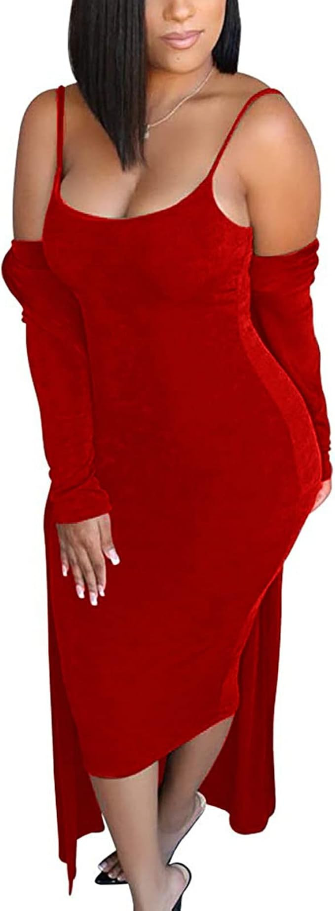 mariyshe Womens Sexy Long Sleeve Mini Dress Birthday Bodycon Square Neck Dresses Party Clubwear | Amazon (US)