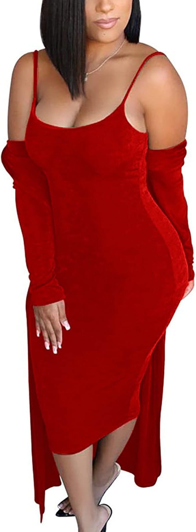 mariyshe Womens Sexy Long Sleeve Mini Dress Birthday Bodycon Square Neck Dresses Party Clubwear | Amazon (US)
