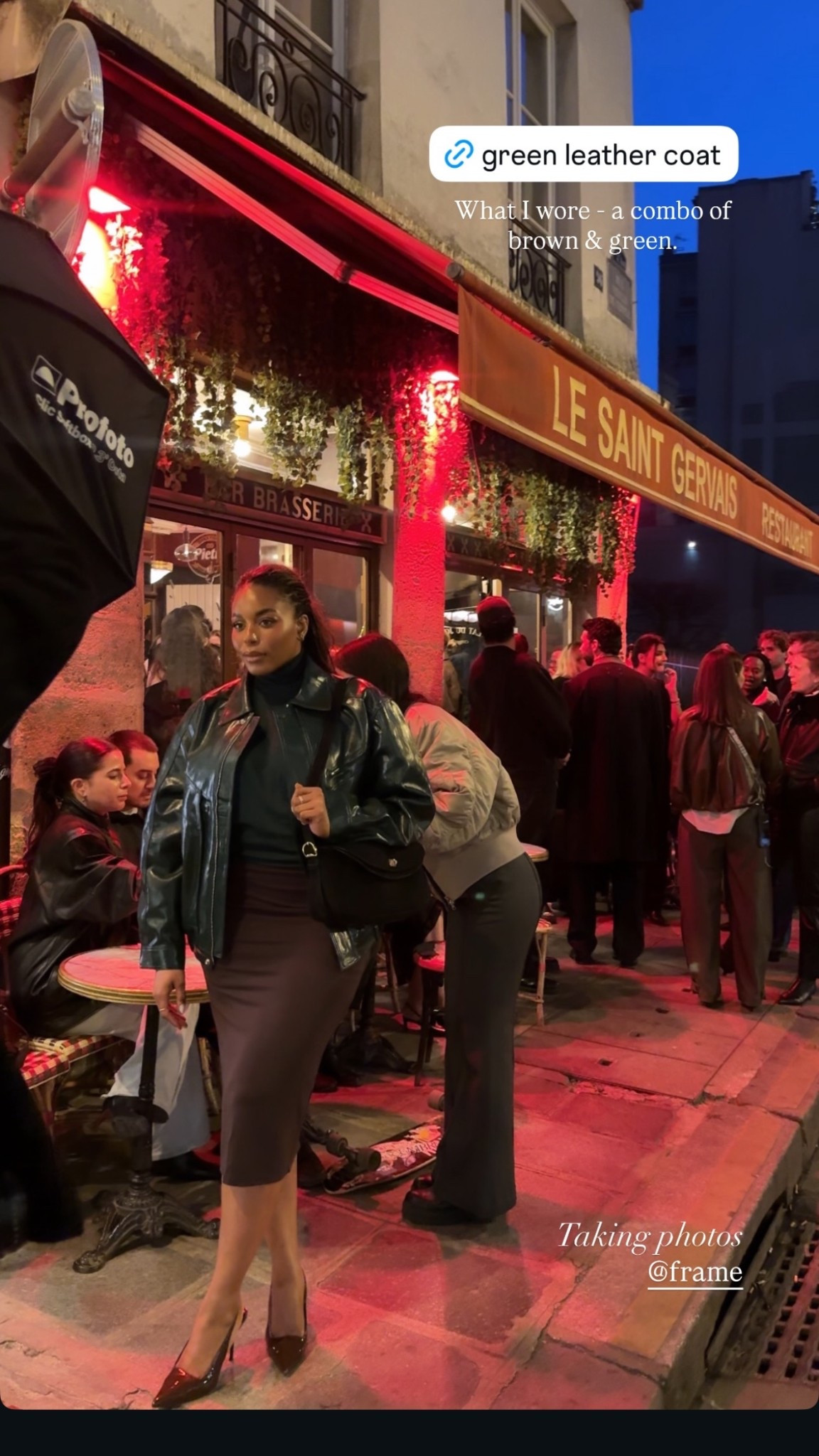 What I wore for a night out in Paris! Wearing an oversized leather bomber jacket, black turtleneck top, brown pencil skirt, brown heels, brown suede bag. The perfect, elevated winter to spring outfit for date night or workwear! … 
For more links to date night outfits, work outfits, vacation outfits beach, easter basket stuffers, spring outfits, resort wear 2026, business casual workwear, rodeo outfit inspo, winter denim, follow me on LTK! ✨

#LTKspringtrends #LTKgrwm #LTKspring