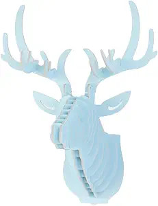 Hooshing Deer Head Wall Decor Blue Deer Antlers Wall Mount Home Decor Fun 3D Wooden Puzzle for Ki... | Amazon (US)