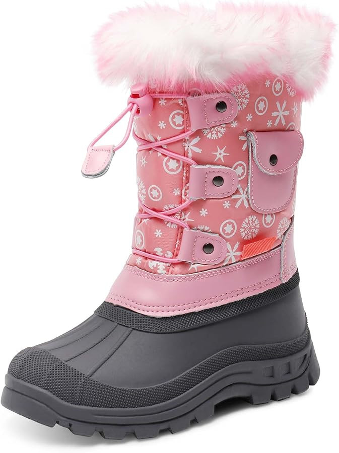 DREAM PAIRS Boys Girls Snow Boots Water-Resistant Outdoor Warm Cozy Anti-Slip Mid Calf Faux Fur L... | Amazon (US)