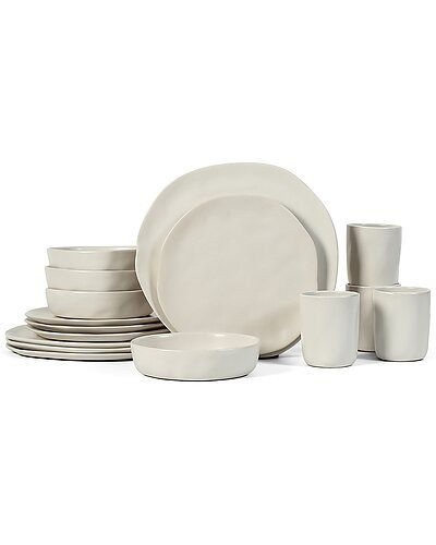 Stone Lain by Mercer Project Hekonda 32pc Stoneware Dinnerware Set | Gilt & Gilt City