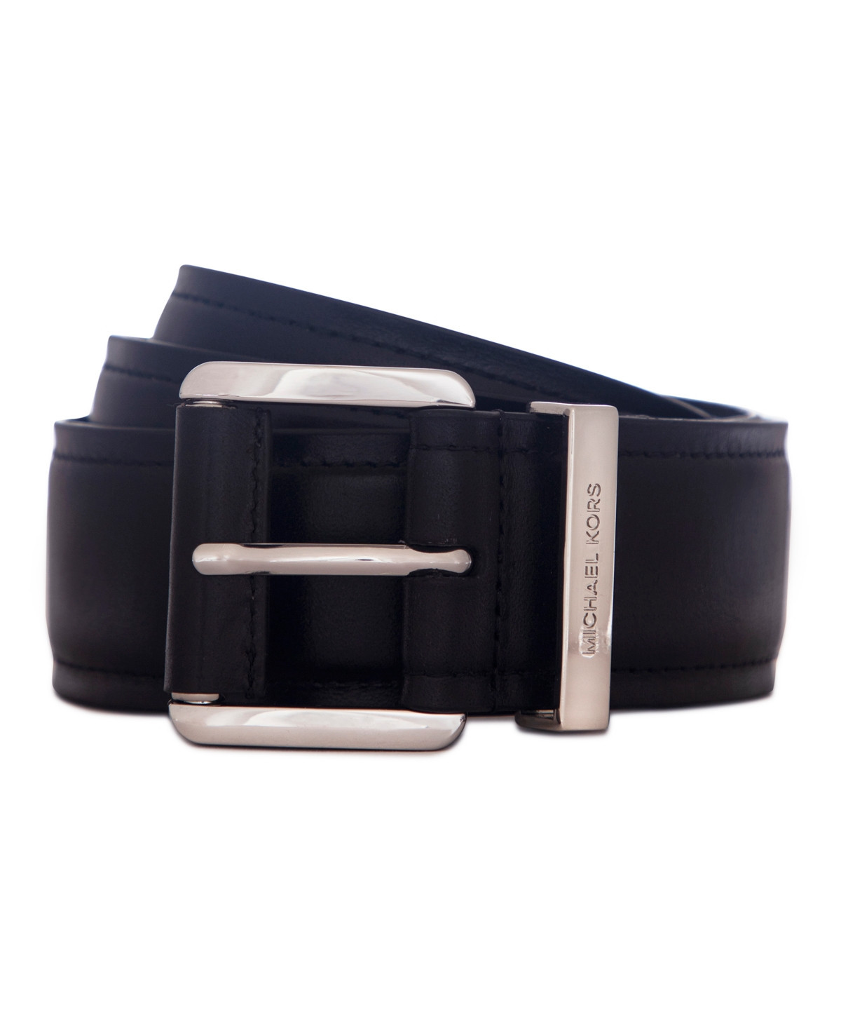 Michael Kors Women's 42mm Leather Belt - Black/silver | Macy's
