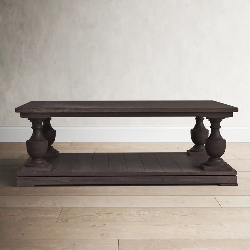 Shameka Solid Wood Floor Shelf Coffee Table with Storage | Wayfair Professional