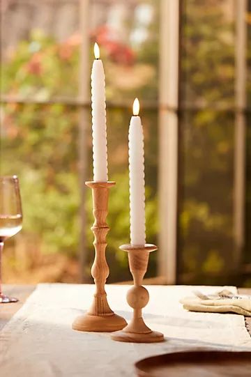 Flameless Twisty Taper Candle | Anthropologie (US)