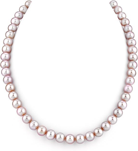 7-8mm Pink Freshwater Round Cultured Pearl Necklace, 16 Inch Choker Length - AAA Quality | Amazon (CA)