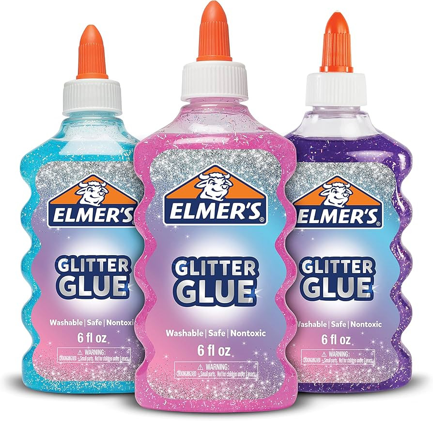 Elmer's Glitter Liquid Glue, Blue, Pink, Purple 3 Count | Amazon (US)