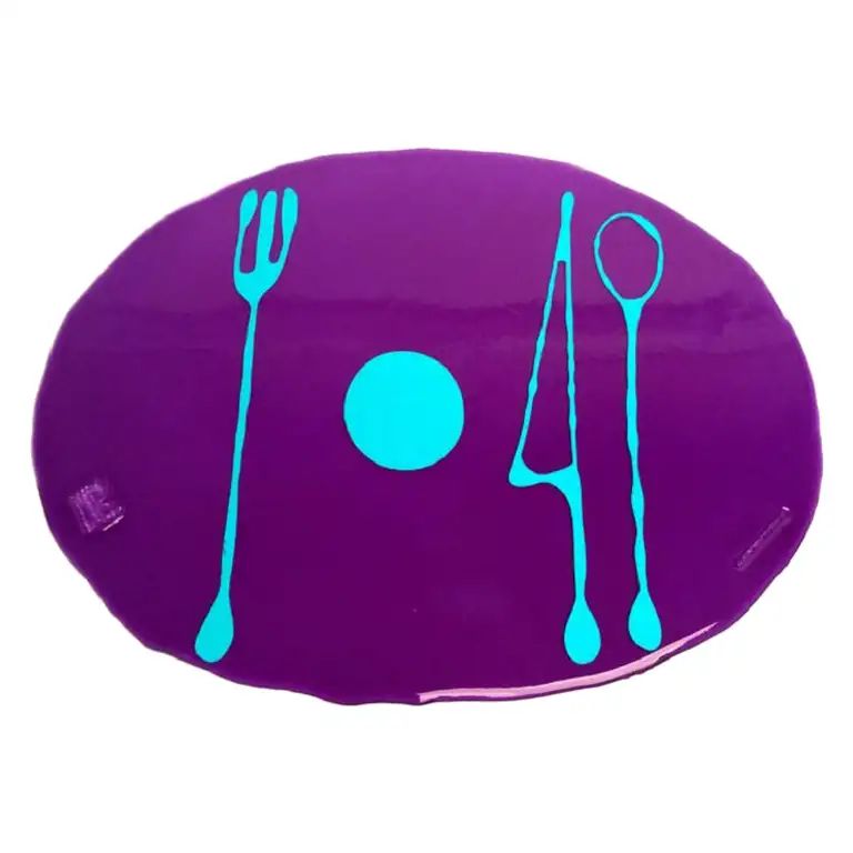 Set of Table 4 Mates Placemats Clear Purple and Matt Turquoise by Gaetano Pesce | 1stDibs