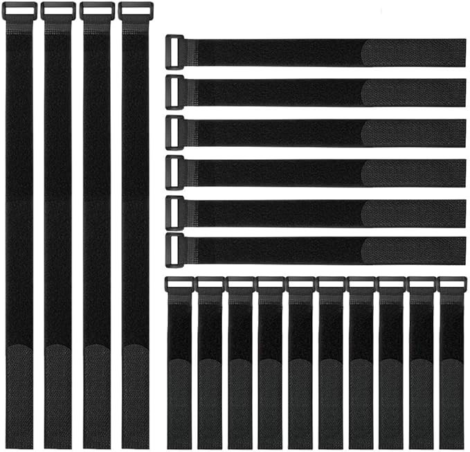 Reusable Fastening Cable Straps and Cable Ties Set 20 Pack(8"-12"-18"), Adjustable Multi-Purpose ... | Amazon (US)