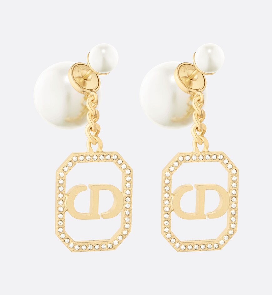 Dior Tribales Earrings Gold-Finish Metal with White Resin Pearls and White CrystalsReference: E18... | Dior Couture