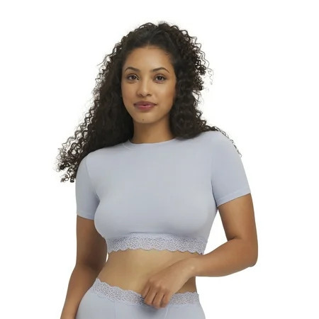 Mills by Millie Bobby Brown Women's Lacy Cotton Baby Tee, Sizes XS-XXXL | Walmart (US)