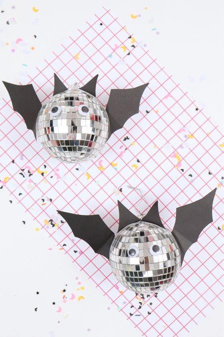 Make these cute Disco ball bats! I used 2 wall decor card-stock bats. 1 for the wings and the other I cut the tip of the wings off to make the ears.  Then I added googly eyes 👀 #halloweendecor #halloweenpartyideas #halloweenpartydecor #spookyseason
#Diyhalloweendecor
#discohalloween

#LTKHalloween #LTKSeasonal #LTKparties