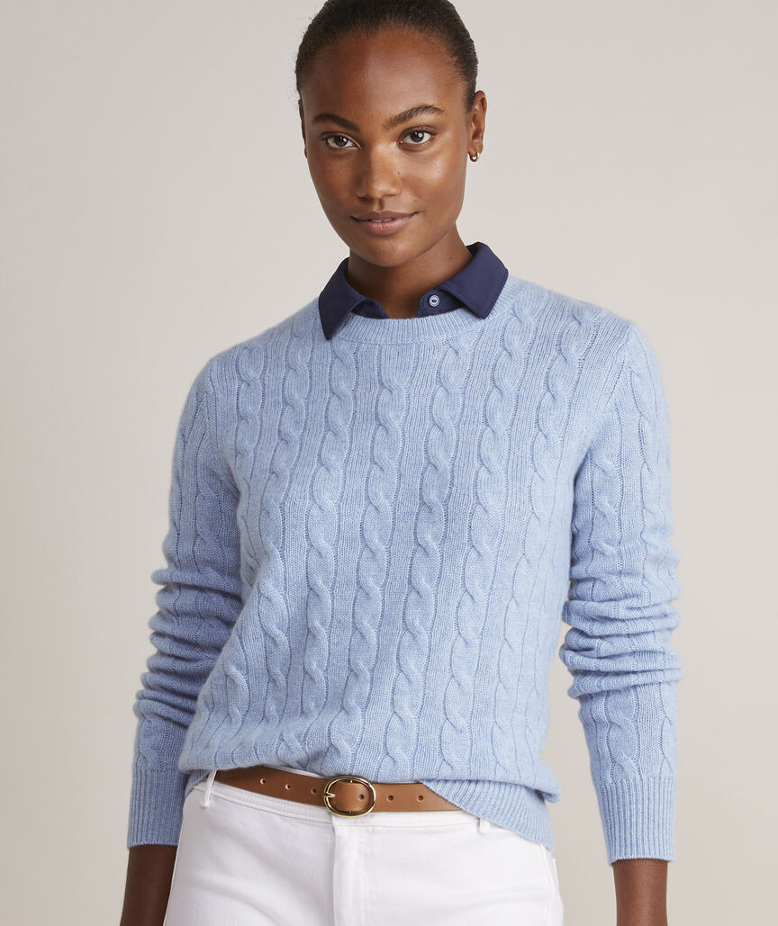 Cashmere Classic Cable Crewneck Sweater | vineyard vines