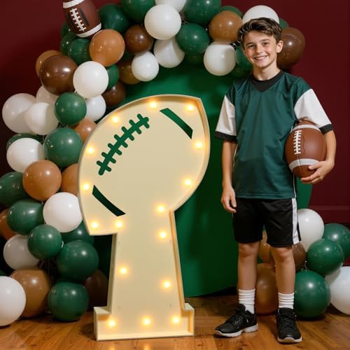 imprsv Football Party Decorations 2026 3FT Football Trophy Marquee Light Up Sign for Game Day Sup... | Amazon (US)